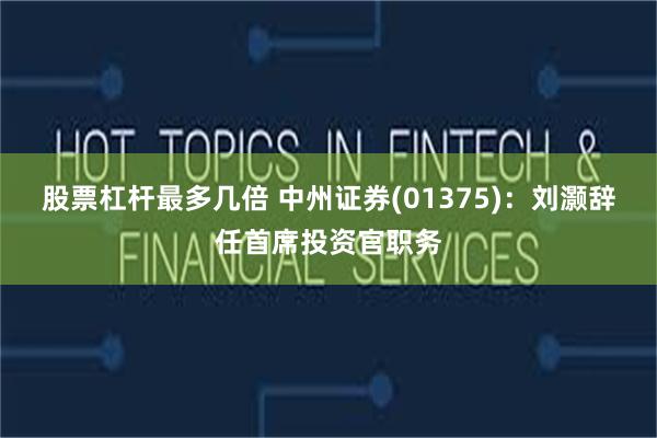 股票杠杆最多几倍 中州证券(01375)：刘灏辞任首席投资官职务