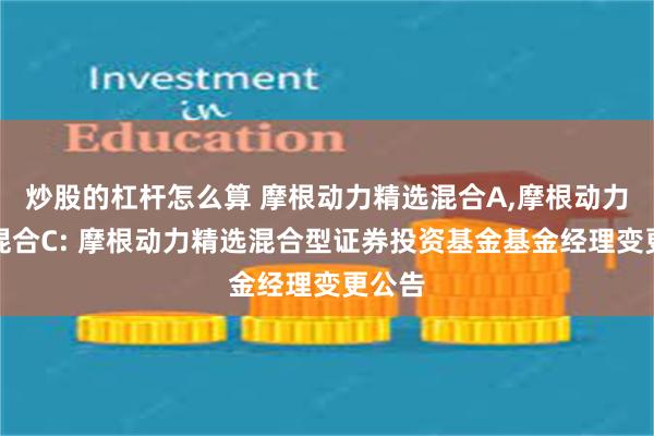 炒股的杠杆怎么算 摩根动力精选混合A,摩根动力精选混合C: 摩根动力精选混合型证券投资基金基金经理变更公告