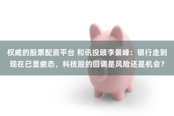 权威的股票配资平台 和讯投顾李景峰：银行走到现在已显疲态，科技股的回调是风险还是机会？