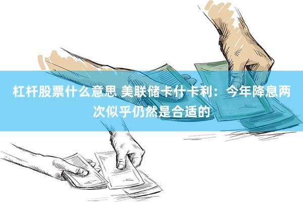 杠杆股票什么意思 美联储卡什卡利：今年降息两次似乎仍然是合适的