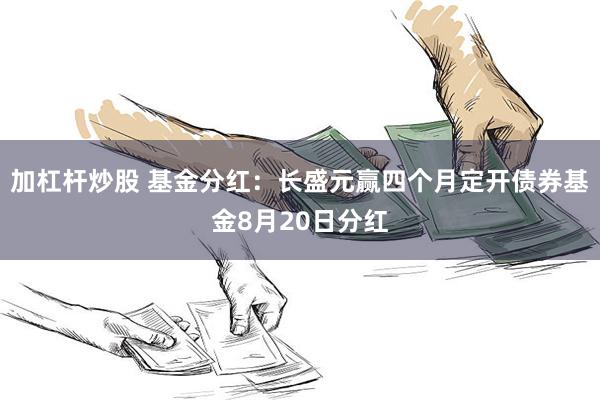 加杠杆炒股 基金分红：长盛元赢四个月定开债券基金8月20日分红